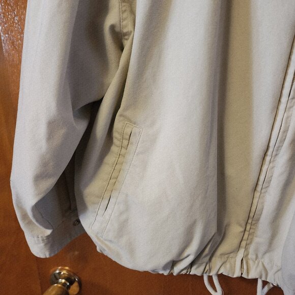 Men's Large London Fog Cream Zip Up Soft Shell Windbreaker Jacket - Picture 6 of 9